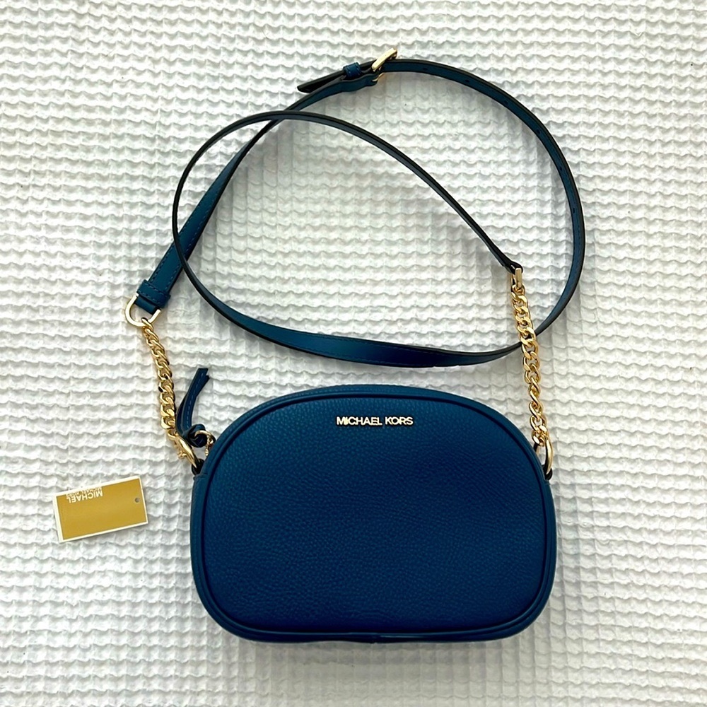 NWT Michael Kors Jet Set Camera Bag in River Blue
